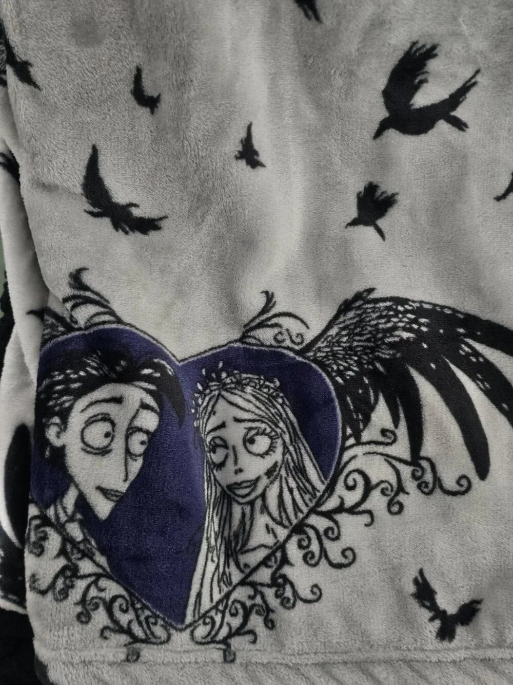 Corpse Bride Emily Victor Gothic Plush Throw Blanket 50x70